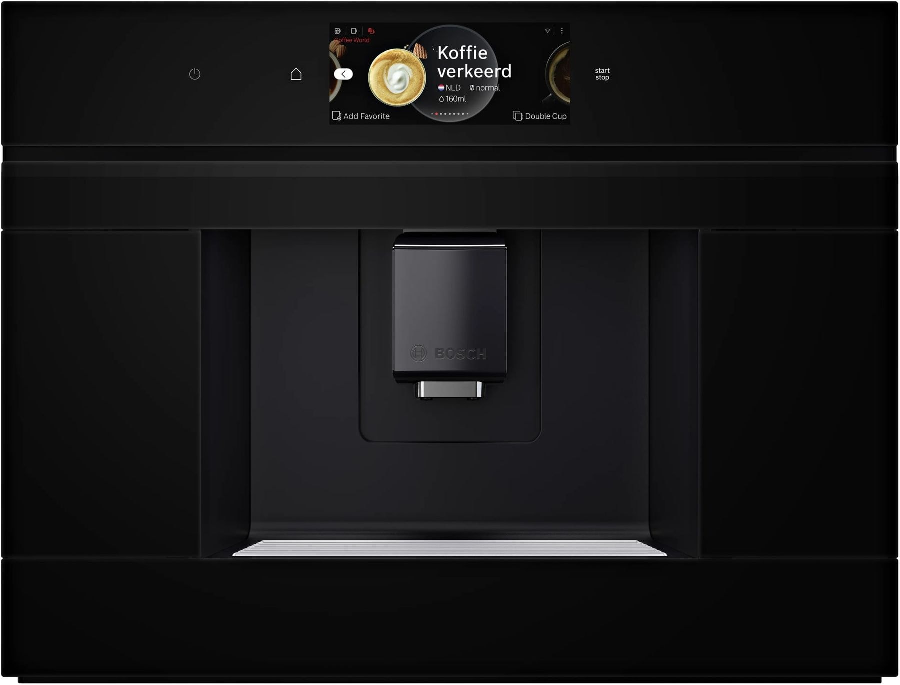 Bosch Series 8 built-in fully automatic coffee machine in black glass