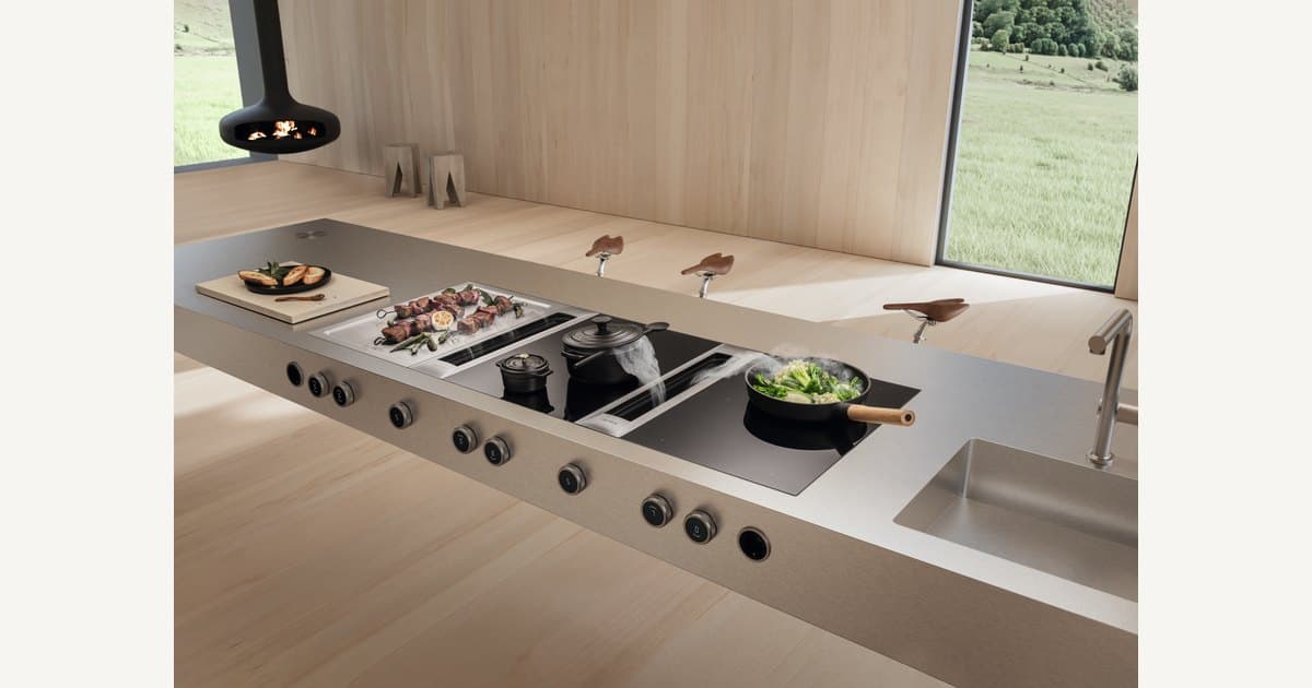 BORA signature kitchen with downdraft extraction island
