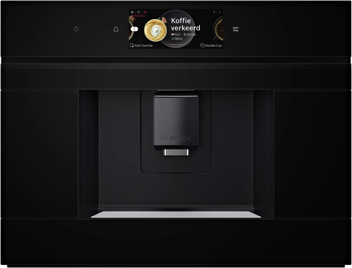 Bosch Series 8 built-in fully automatic coffee machine in black glass