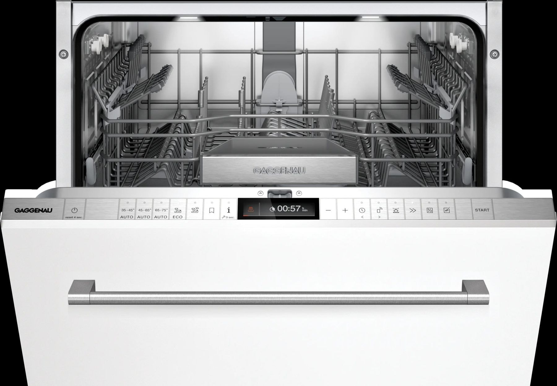 Gaggenau 200 series fully-integrated dishwasher, interior view