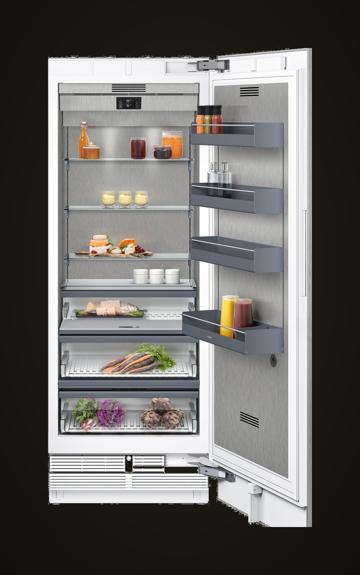 Gaggenau Vario 400 Series refrigeration column with the door open