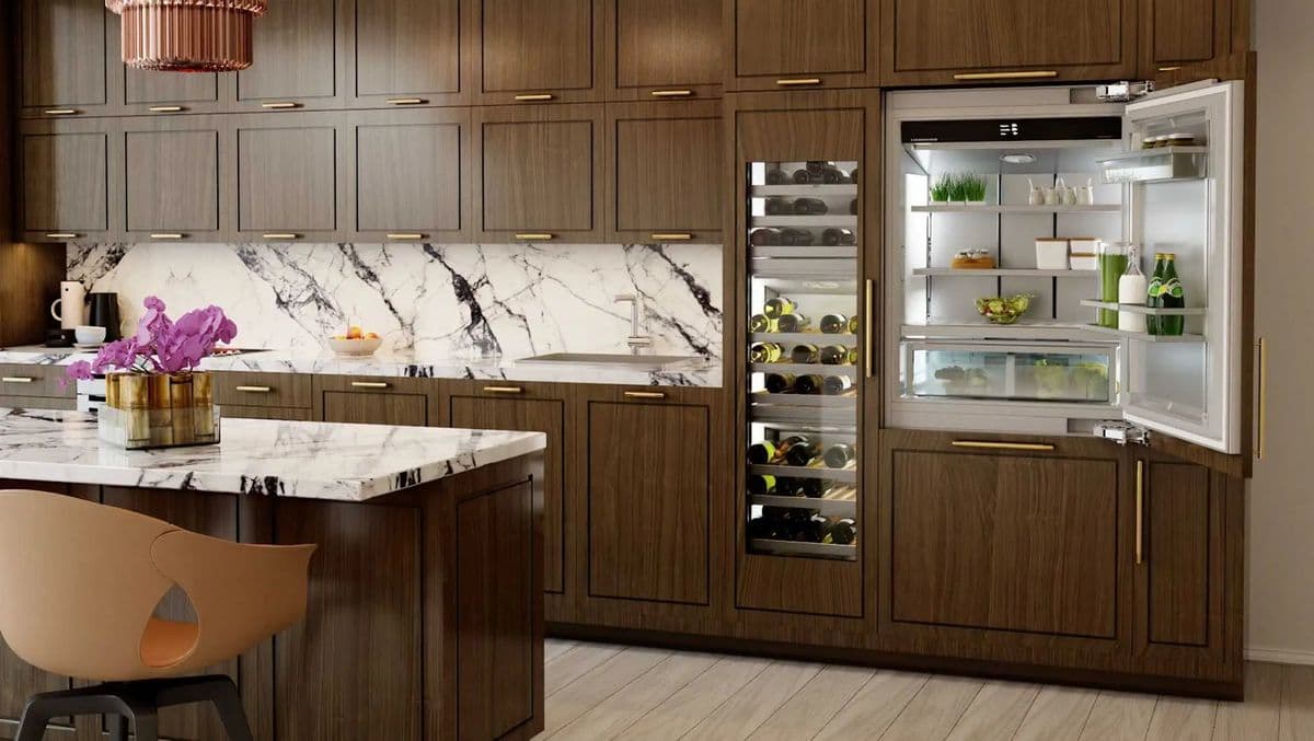 Liebherr Monolith columns integrated into a transitional kitchen