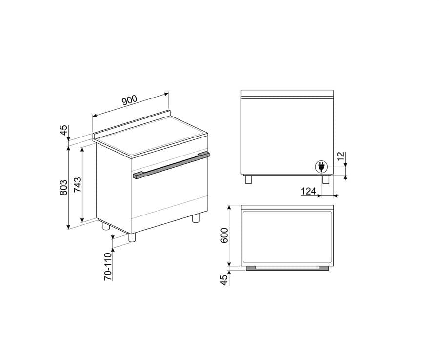 SMEG Portofino 90 cm range cooker in stainless steel