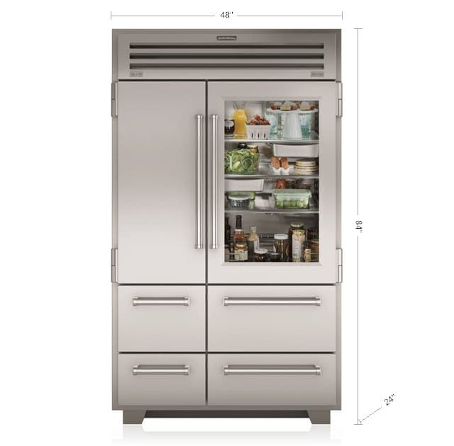 Sub-Zero PRO 48 refrigerator freezer with glass door